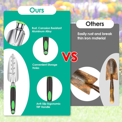 Aluminum Alloy Gardening Hand Tools 13-Piece Set, Multi-Function Garden Kit with Oxford Carry Bag, Plant Tags - view 6