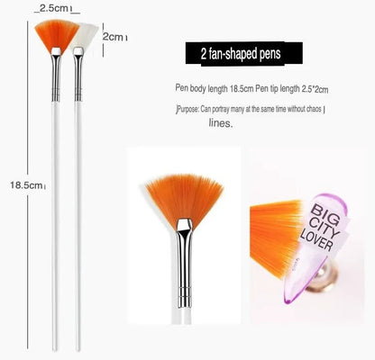 20PCS/Set Nail Art Design Dotting Painting Drawing Polish Brush Pen Tools UV Gel - view 8