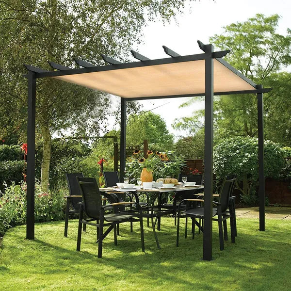 12ft*12ft 90% Beige Sunshade Netting, Outdoor Sun Protection Netting, Nail-on Fixing, Garden, Balcony - view 5