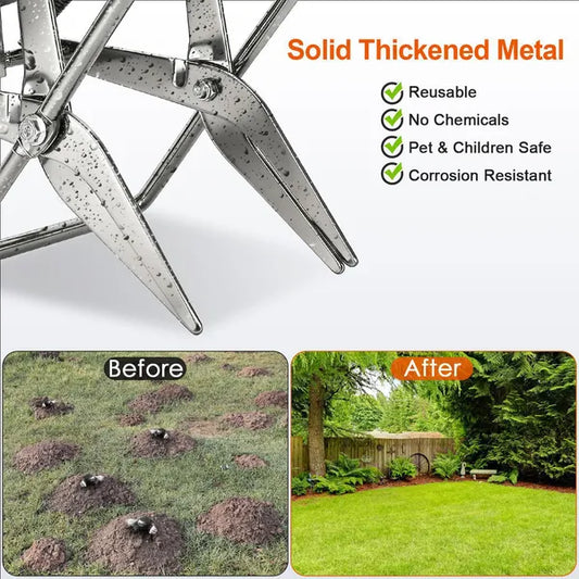 2PCS Easy Setup Mole Traps Outdoor Reusable Scissor Mole Gopher Rodent Control Trap Solid Metal Material For Lawn - view 2