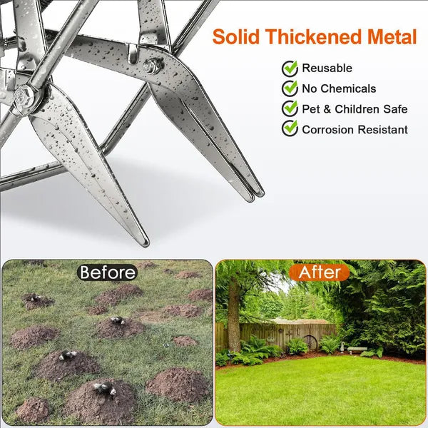 2PCS Easy Setup Mole Traps Outdoor Reusable Scissor Mole Gopher Rodent Control Trap Solid Metal Material For Lawn - view 2