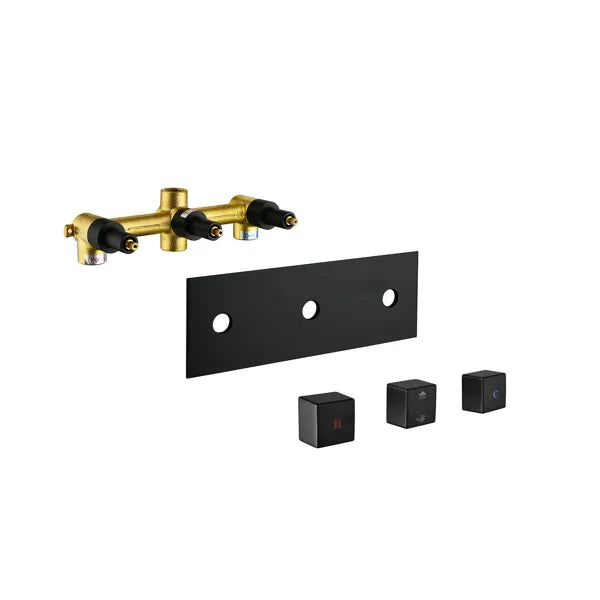 Brass Matte Black Shower Faucet Set Shower System 10 Inch Rainfall Shower Head with Handheld Sprayer Bathroom Luxury - view 9
