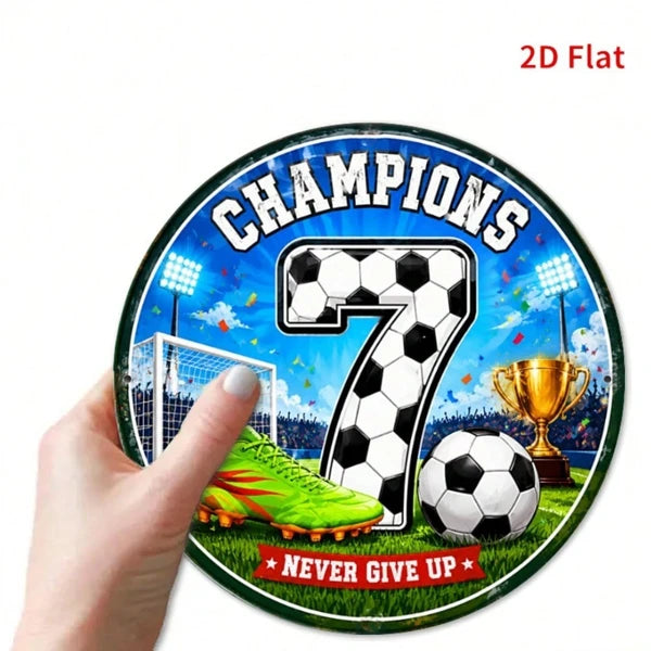 1pc 7.87x7.87in Champions Soccer Number 7 Metal Aluminum, Pc 7.87x, Champions Soccer Number 7 Metal Aluminum Tin Plaque - view 5