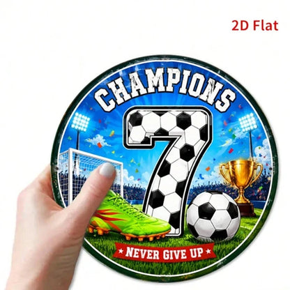 1pc 7.87x7.87in Champions Soccer Number 7 Metal Aluminum, Pc 7.87x, Champions Soccer Number 7 Metal Aluminum Tin Plaque - view 5