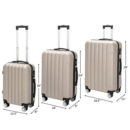 3-in-1 Multifunctional Large Capacity Traveling Storage Suitcase Luggage Set Champagne - view 4