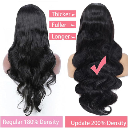 13x6 Front Lace Human Hair Wig, Natural Color, Body Wave, Density - view 7