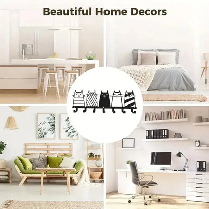 Top - Notch Cute Cat Decorative Hook. The 7 - Hooks Key Hook Rack That Transforms into a High - Quality Modern Wall - view 5