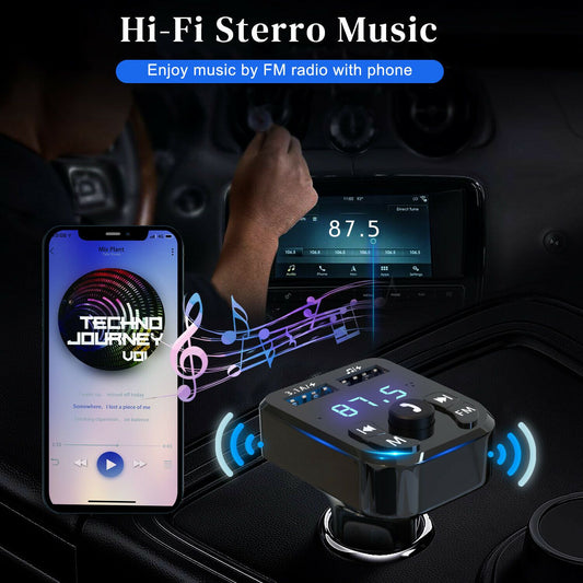 Wireless Car Bluetooth FM Transmitter MP3 Audio USB Charger Adapter Handsfree - view 2