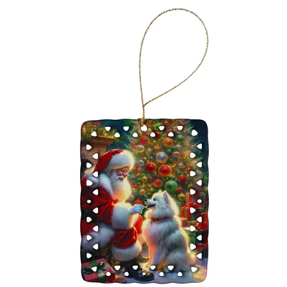 American Eskimos And Santa Claus Porcelain Decorations Christmas Tree Hanging Decorations - view 2