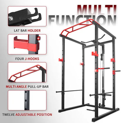 Power Cage Squat Rack Stands Gym Equipment 1000-Pound Capacity Exercise Olympic - view 7
