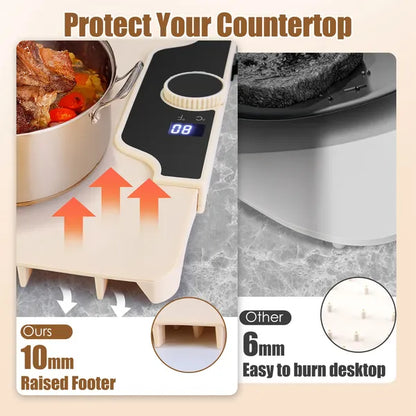 Food Warming Mat 23.6X15.8In 300W Fast Heating Electric Silicone Food Warmer With 14 Temp Levels 10Hrs Timer Settings - view 5