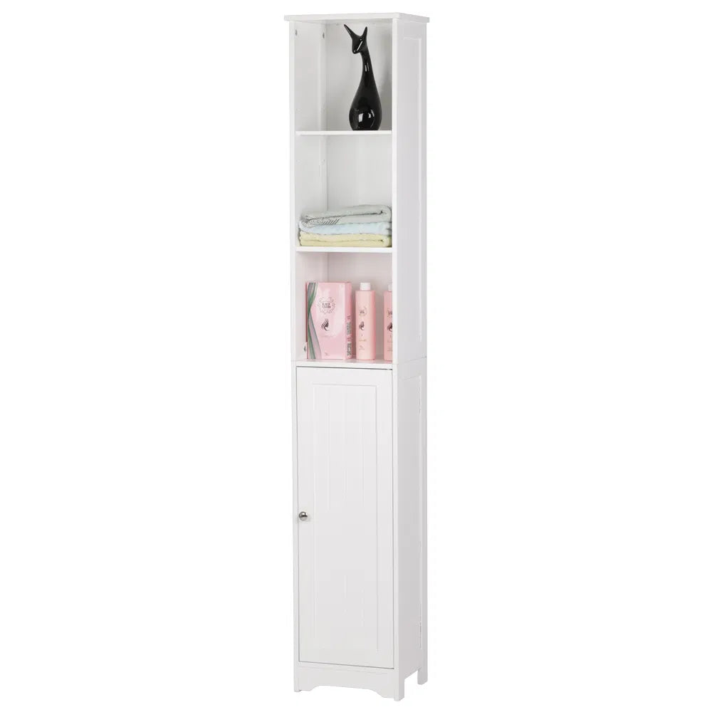 One Door & Three Layers Bathroom Cabinet White - view 4