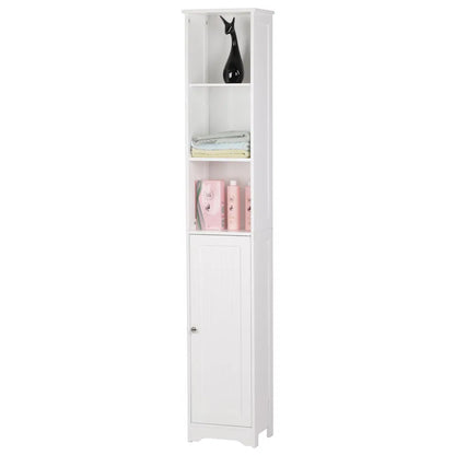 One Door & Three Layers Bathroom Cabinet White - view 4