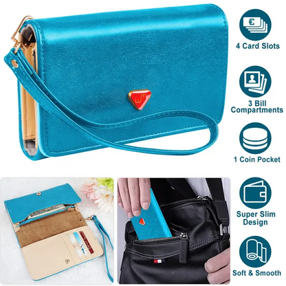 Women Wristlet Wallet PU Leather Lady Purse Credit Card Holder - view 3