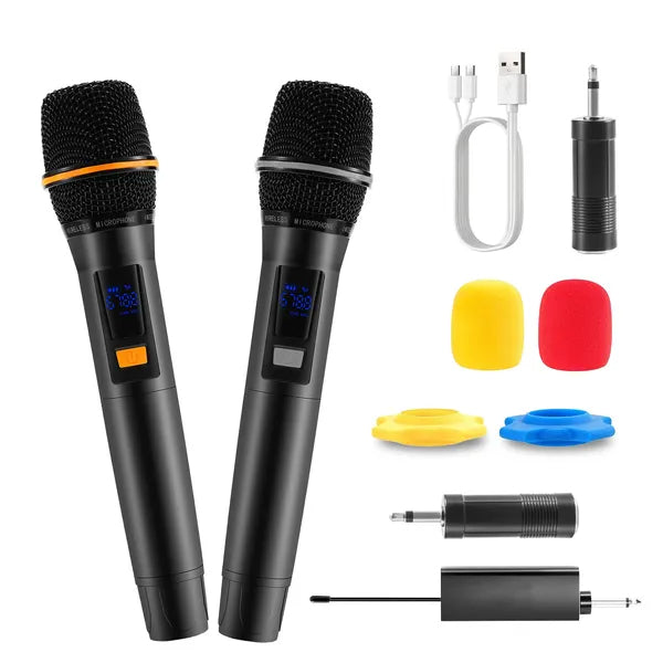 UHF Wireless Microphones Rechargeable Wireless Microphones Metal Handheld Dynamic Mics With 262FT Range For Karaoke - view 4