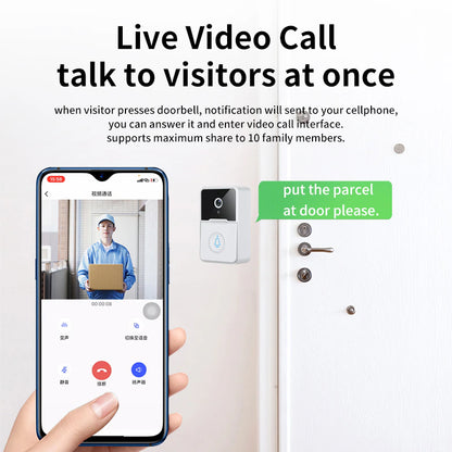 Wireless Security Smart WiFi Doorbell Intercom Video Camera Door Ring Bell Chime - view 3