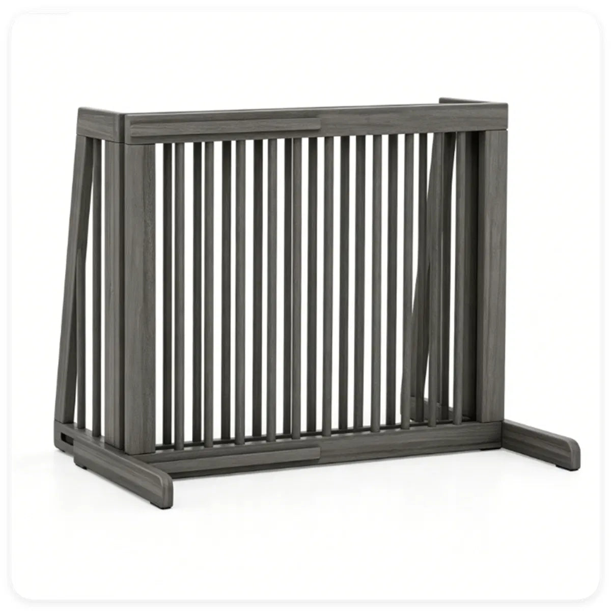 Adjustable Expandable Wooden Pet Gate 22 Inch Tall Freestanding Safety Fence - view 5
