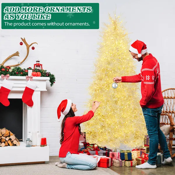 7 FT Artificial Christmas Tree With 400 Lights Stepless Dimming, 3 Color Modes - view 5