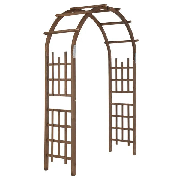 7FT Wooden Garden Arbor, Wedding Arch Backdrop Stand For Ceremony Party - view 8