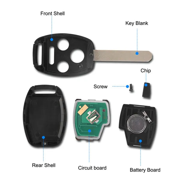 Fit For Honda Accord 2003-2007 Remote Keyless Entry Shell Button Car Key Fob Uncut Key Cover Case OUCG8D-380H-A FCCID - view 4