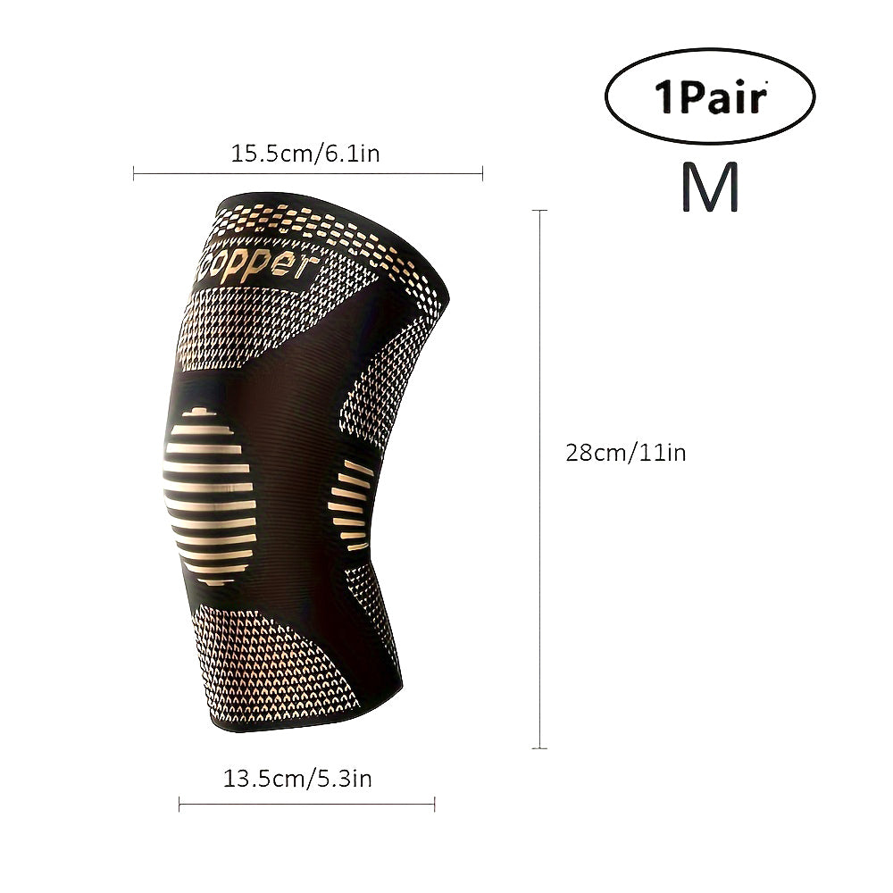 1 Pair Copper Knee Pads Ultimate Shock-Absorbing Gear For Men & Women Superior Knee Support For Sports Yoga Fitness - view 10