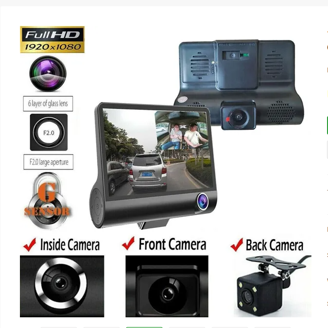 1080P 4 Dual Lens HD Car DVR Rearview Video Dash Cam Recorder Camera G Sensor - view 3