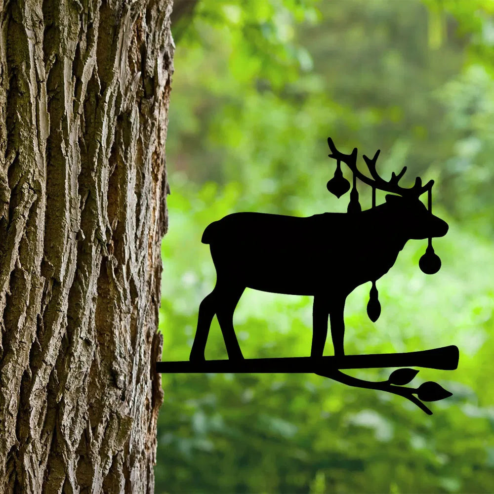 Whimsical iron Elk Sculpture for Garden and Patio Decor - view 4