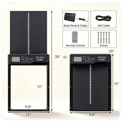 Solar Powered Automatic Chicken Coop Door with 4 Control Modes Light Sensor Timer Remote Manual - view 8