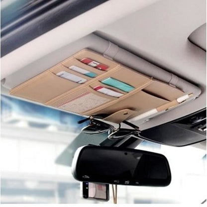 Car Auto Sun Visor Point Pocket Organizer Pouch Bag Card Glasses Storage Holder Car-Styling IC Card Holder Sunshade Bag