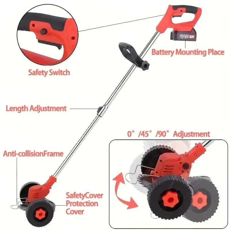 Cordless Electric Weed Wacker Portable Grass Trimmer With 3 Blade Types And 2 High Capacity Batteries Powerful Lawn - view 6