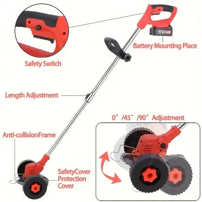Cordless Electric Weed Wacker Portable Grass Trimmer With 3 Blade Types And 2 High Capacity Batteries Powerful Lawn - view 6