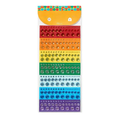 273ct Rainbow Gem Stickers - Rhinestone & Gemstone Face & Heart Stickers - view 2