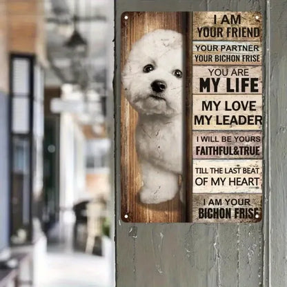 Vintage Bichon Frise Metal Tin Sign Warm Pet Quotes Wall Decor For Living Room Bedroom - view 4