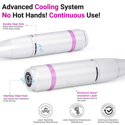Portable Electric Nail Drill 35000RPM Nails Milling Cutter Wireless Pedicure Grinder Rechargeable Nail Drilling Machine - view 8