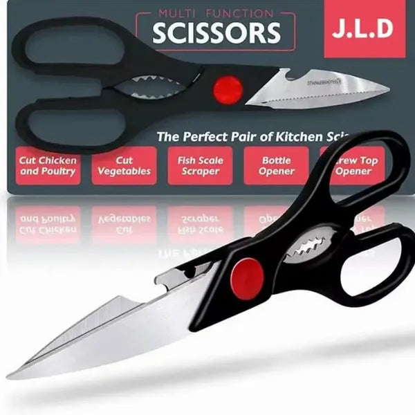 Food Scissors, Sharp Scissors With Nutcrackers, Bottle Opener, Can Opener, Vegetable Cutting Scissors - view 4