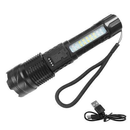 2Pack-USB Rechargeable LED Flashlight Adjustable Focus Camping Hiking Outdoor Flashlight Work Light Logistics - view 3