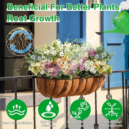 3Pcs 24in/30in/36in Trough Coco Liners For Planters Coconut Coir Planter For Window Box Hanging Trough Basket Half Moon - view 2