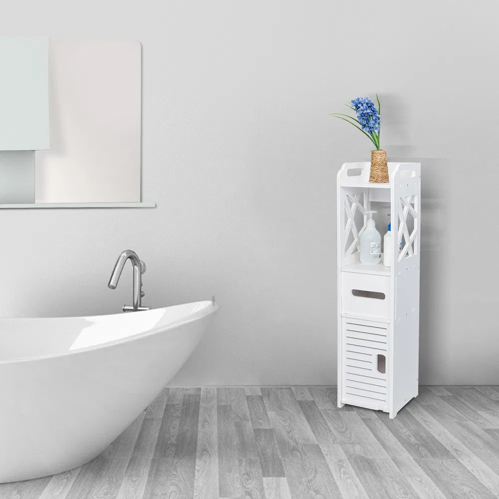 Bathroom Storage Shelf Drawer Multi Compartment Organizer Water Proof Anti Decay Anti Rot Environmental Friendly White - view 8