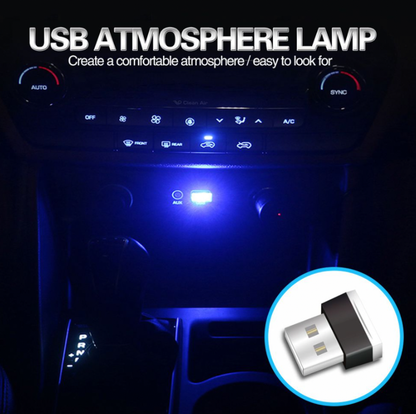 3x Mini Blue LED USB Car Interior Light Neon Atmosphere Ambient Lamp Accessories - view 5