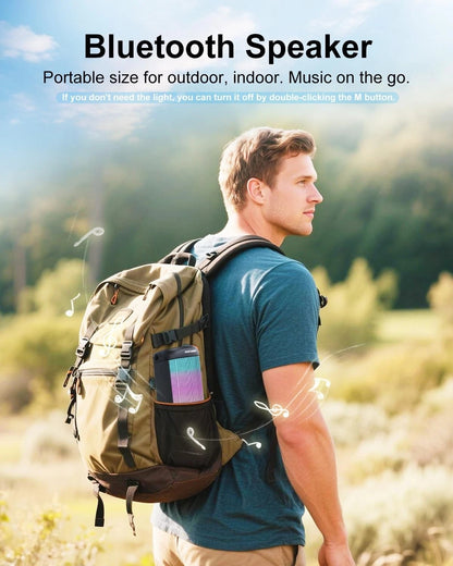 Bluetooth Speaker, Portable Wireless,, 15W HD Loud Sound With Cool Lights, IPX4 Waterproof, BT 5.3, TWS Pairing - view 2