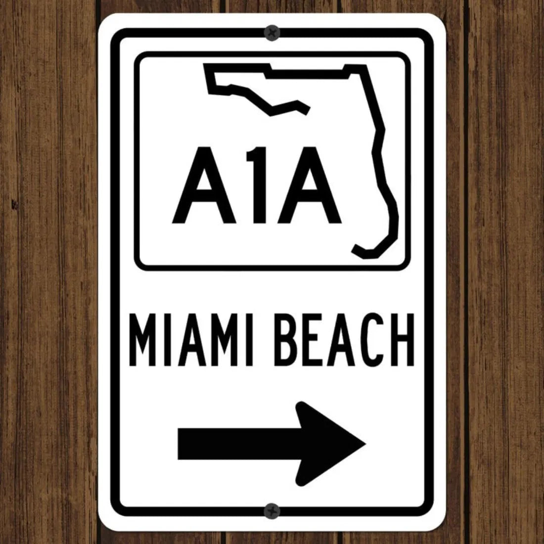 Miami Beach Florida Highway Sign Metal Wall Decor Souvenir Art