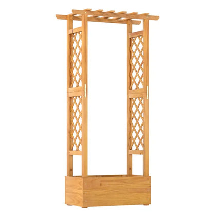 60" Tall Elevated Wooden Garden Bed, 44 LBS Roof Capacity Planter Box With 2 Side Trellises For Patio Backyard - view 5