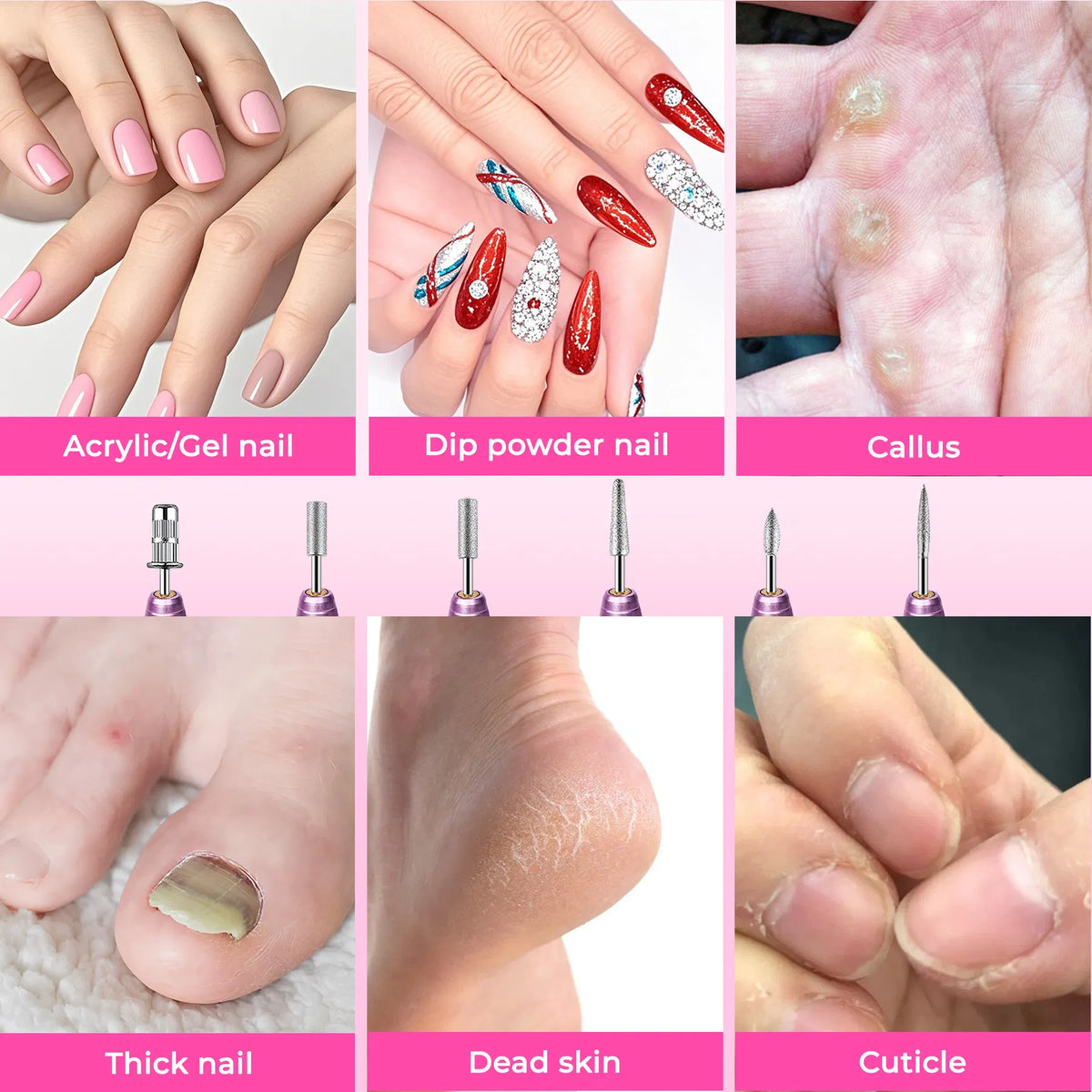 Portable Electric Nail Drill, Professional Nail File Kit For Acrylic, Gel Nails - view 7