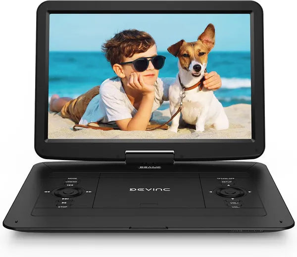 17.9" Portable DVD Player With 15.6" HD Swivel Screen, Support Multiple DVD CD Formats/USB/SD Card/Sync TV