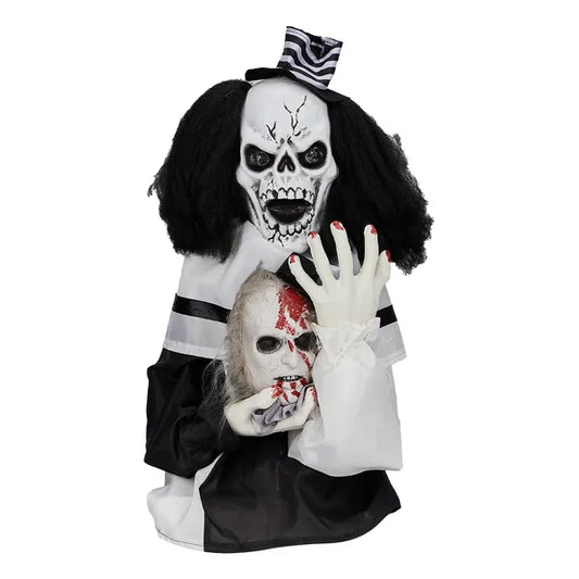 1.8ft Halloween Decoration Scary Clown, Sound-Actived Party Decor With Creepy Sound