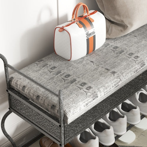 Shoe Rack Bench For Entryway Industrial Bench Rustic Shoe Rack For Small Spaces - view 5