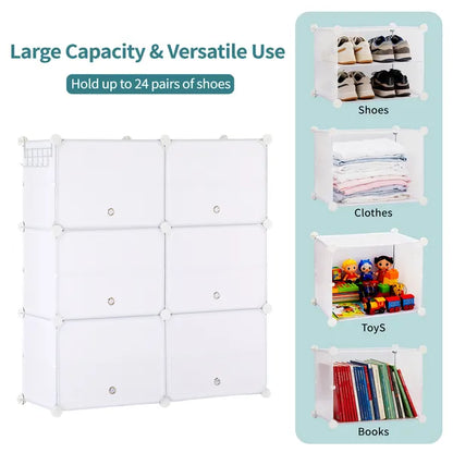 Shoe Rack Storage Cabinet, 8-layer Shoe Storage Cabinet With Door, Stackable And Detachable Shoe Storage Cabinet - view 8