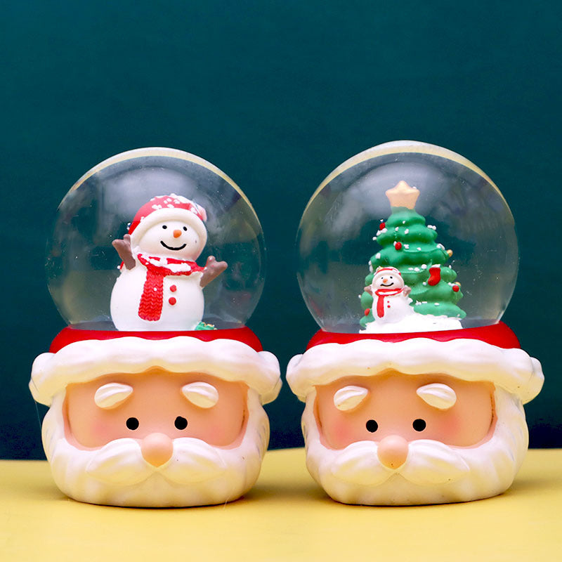 Cute Cartoon Santa Claus Trumpet Snow Globe Ornament