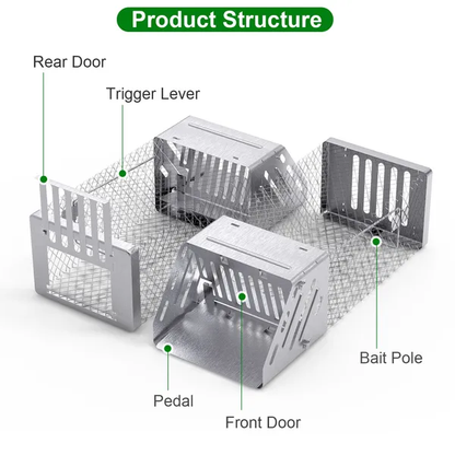 Automatic Continuous Rat Trap Single Door Mouse Cage Humane Live Animal Trap Cage Indoor Outdoor For Small Rodents Mice