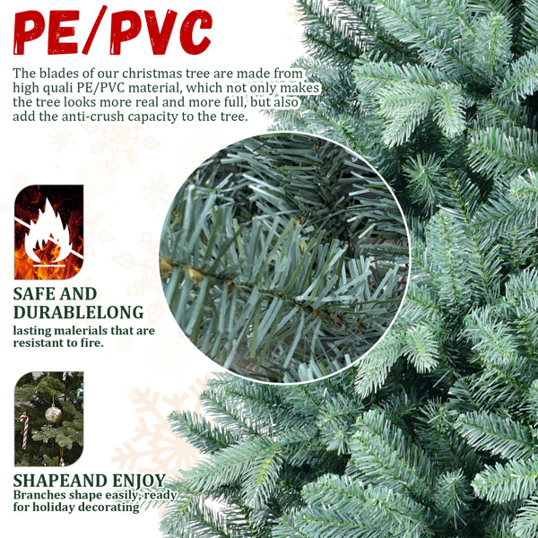 Dropship Artificial 8ft Blue Green Tint Christmas Tree With 2458 PE PVC Mixed Branch Tips, Memory Wire Iron Wire - view 2